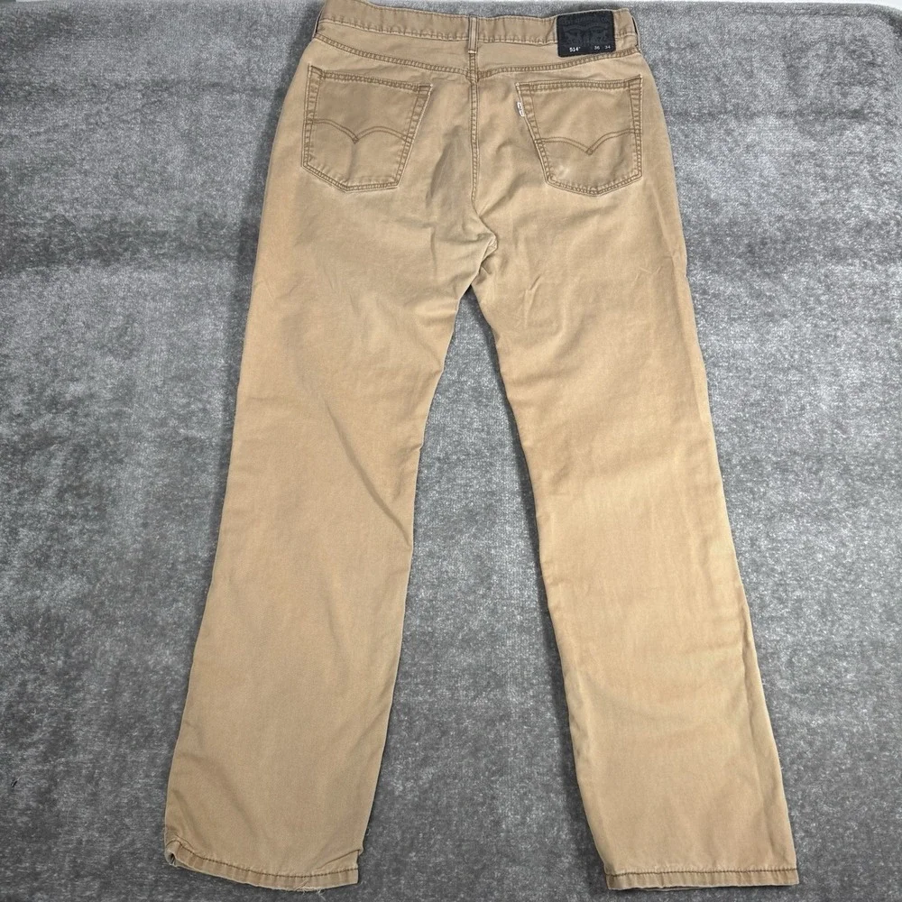 Levi's 514 Jeans Men's 36x34 Brown‎ Slim Straight Leg Distressed